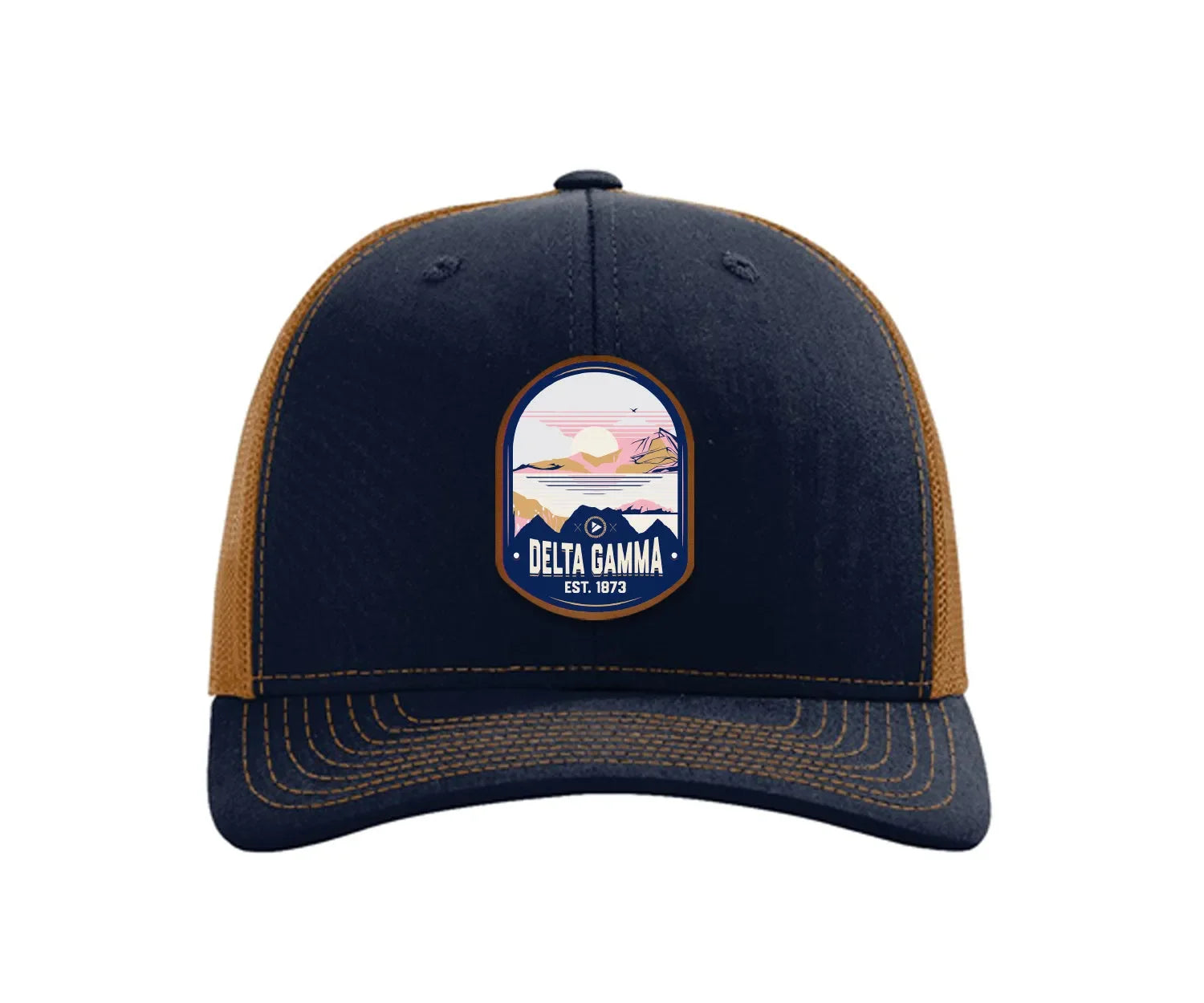Delta Gamma Richardson 112 UV Print Leatherette Patch Trucker Hat - Ventura