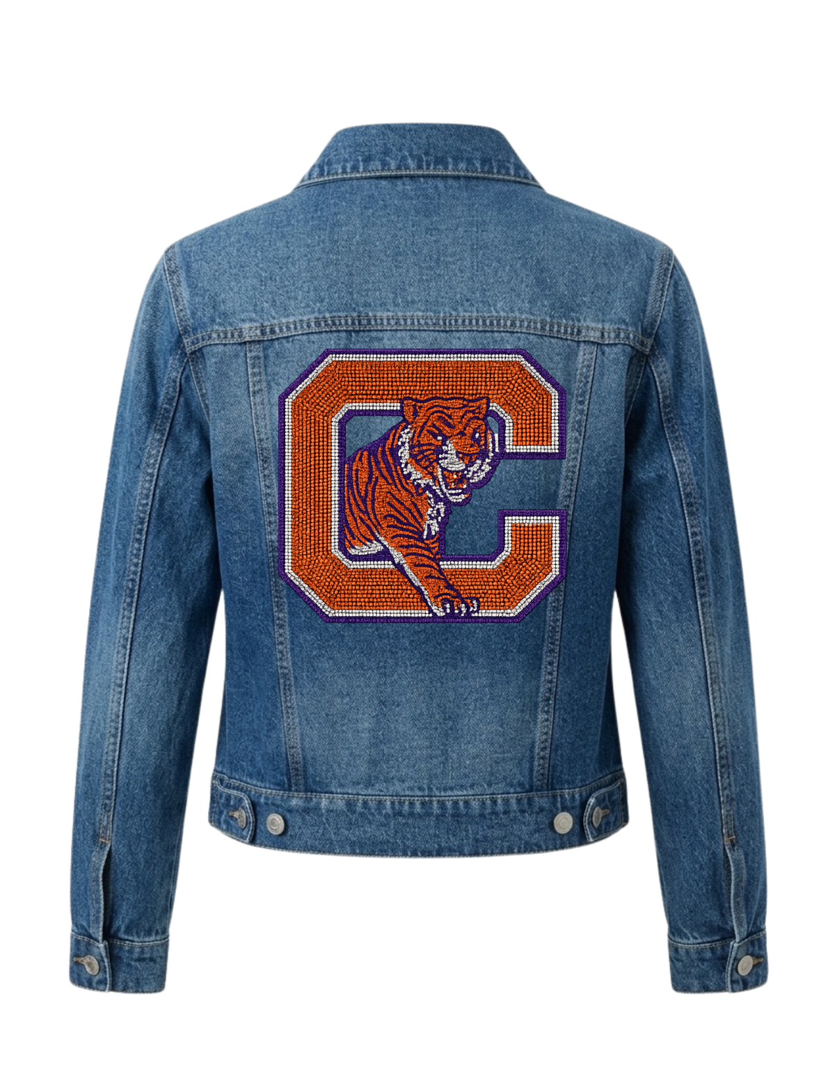 Clemson Vintage Big C and Tiger Denim Jacket