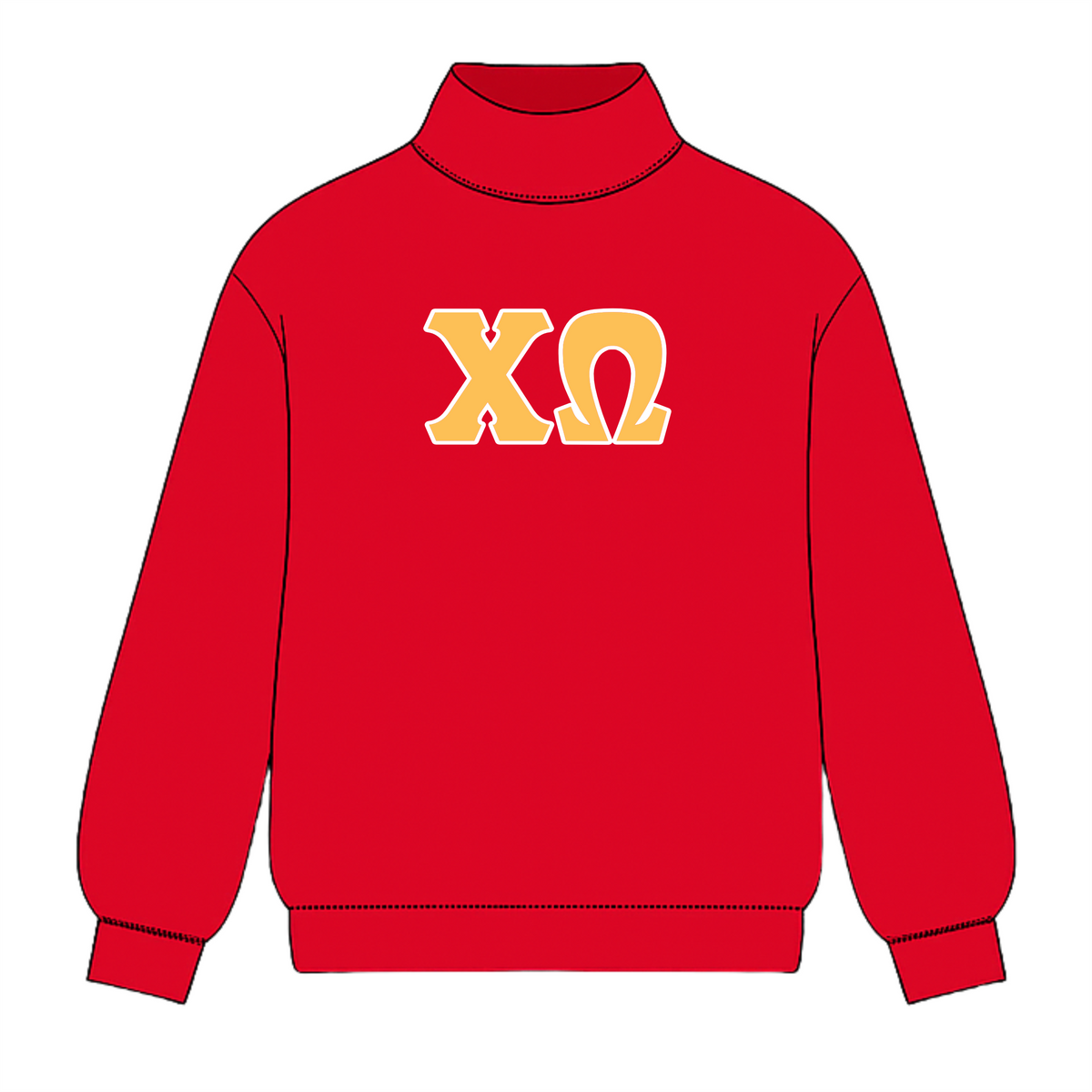 Classic Twill Sorority Embroidered Mock Neck