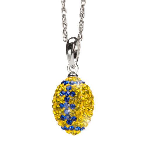 Yellow With Blue Crystal Jewelry Set (Necklace and Earrings)