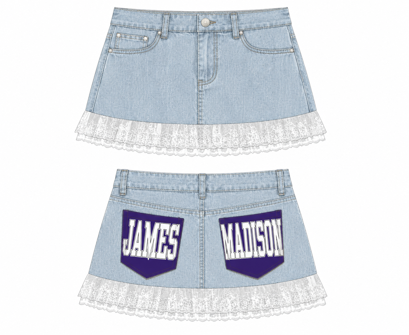 James Madison Lacey Double Pocket Skirt