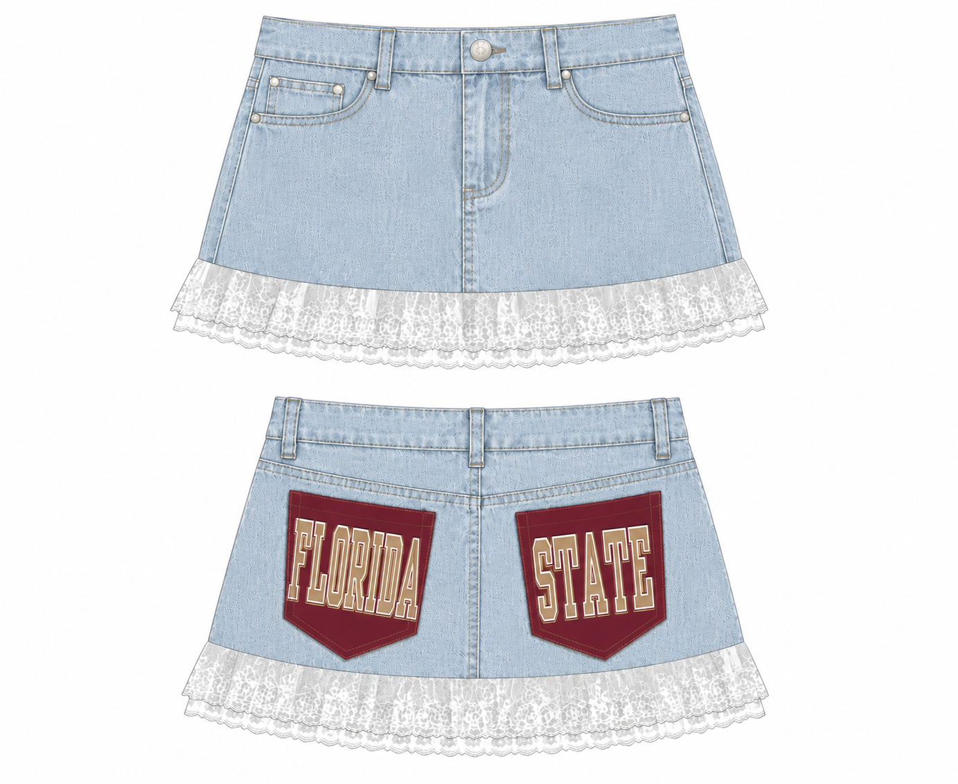 FSU Vintage Dennim Skirt (2 pocket)