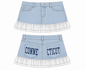 UCONN Vintage Denim Skirt (2 pocket)