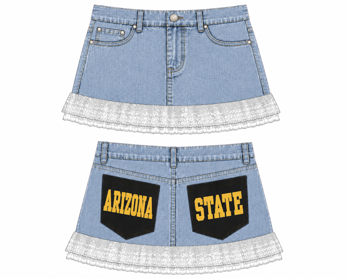 Devils Double Pocketed Denim Skirt