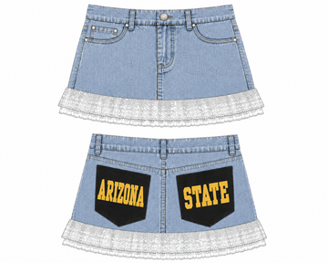 Devils Double Pocketed Denim Skirt