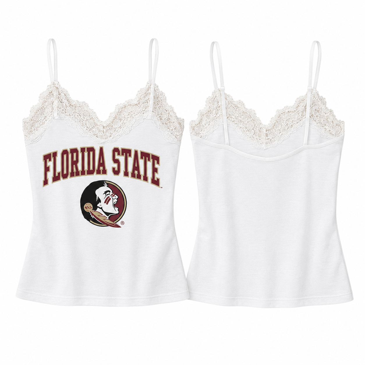 FSU White Lace Cami