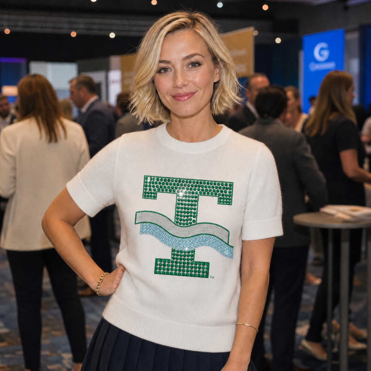 Tulane Vintage Big T Ivory Short Sleeve Sweater