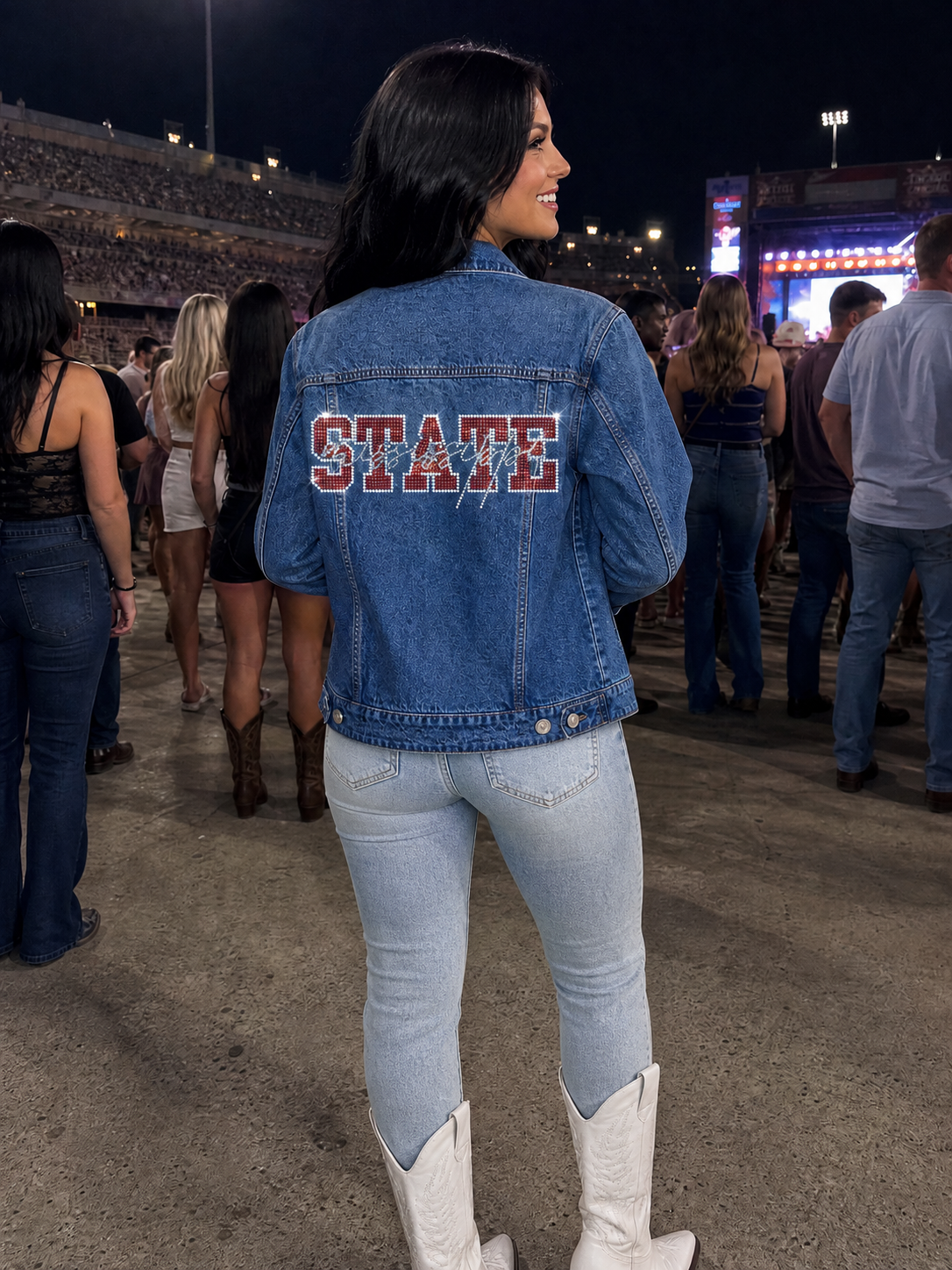 Mississippi State Script Blue Denim Jacket