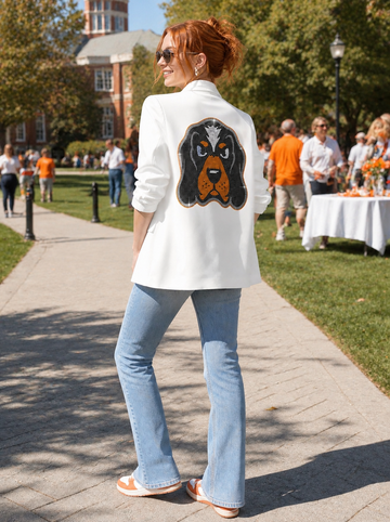 Tennessee Vols Smokey White Ruched Blazer