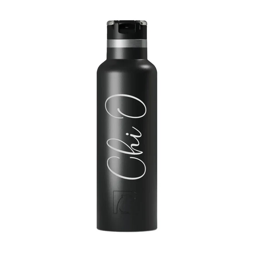 Chi Omega RTIC 20 oz Ceramic Lined Water Bottle Tumbler - Script