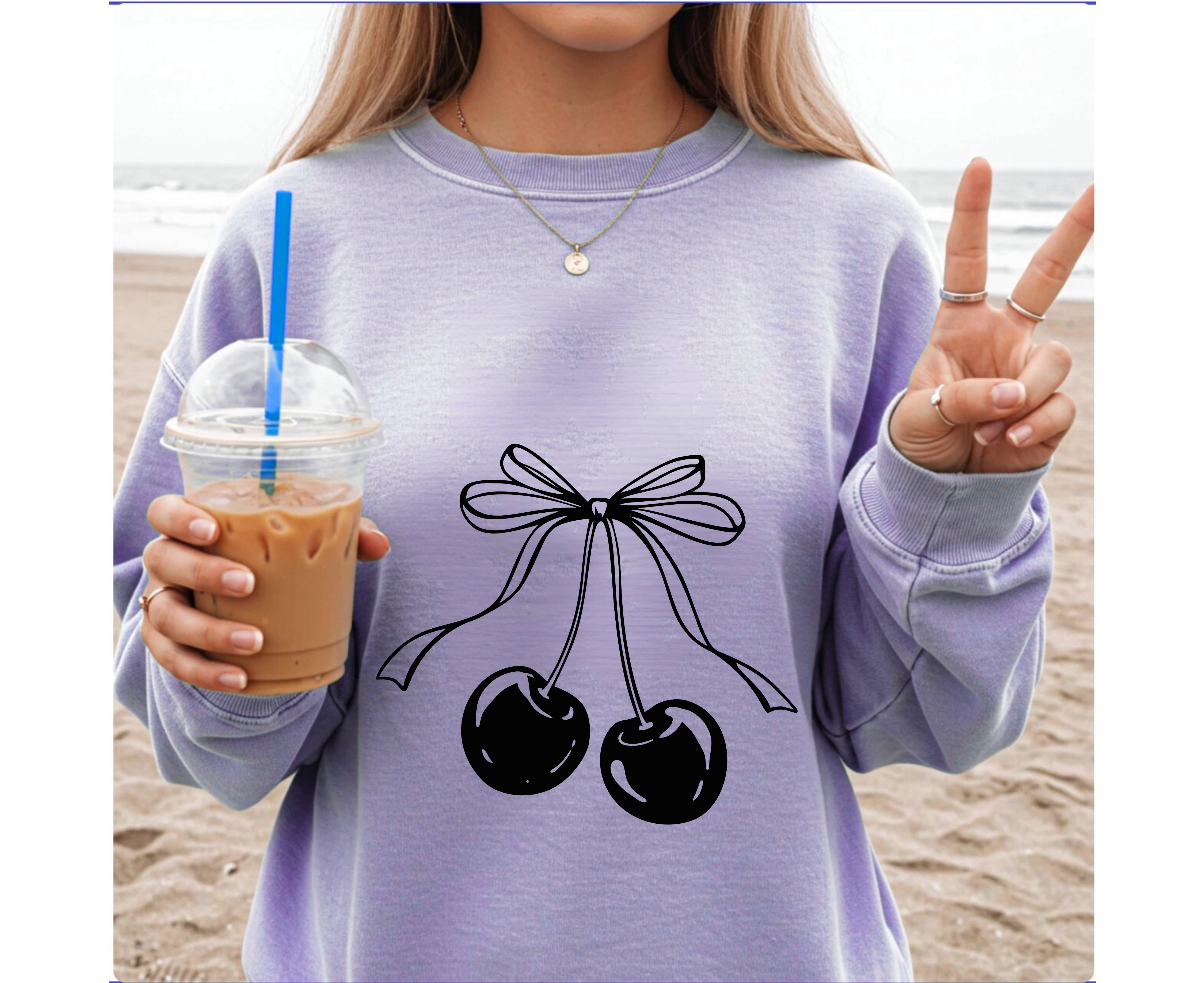 Customizable: Coquette Cherry Crewneck Sweatshirt