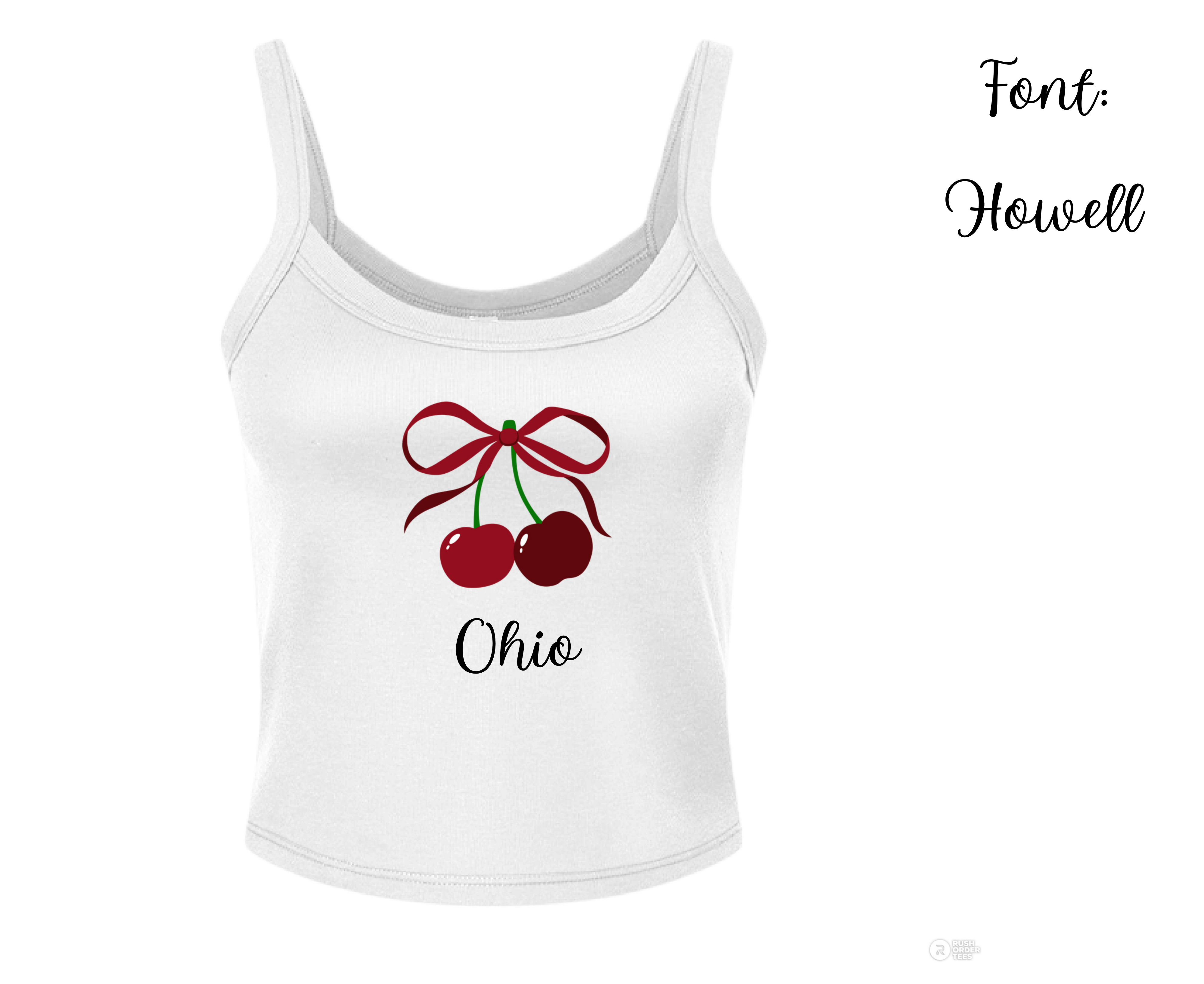 Customizable: Red Coquette Cherries Micro Ribbed Cropped Tank