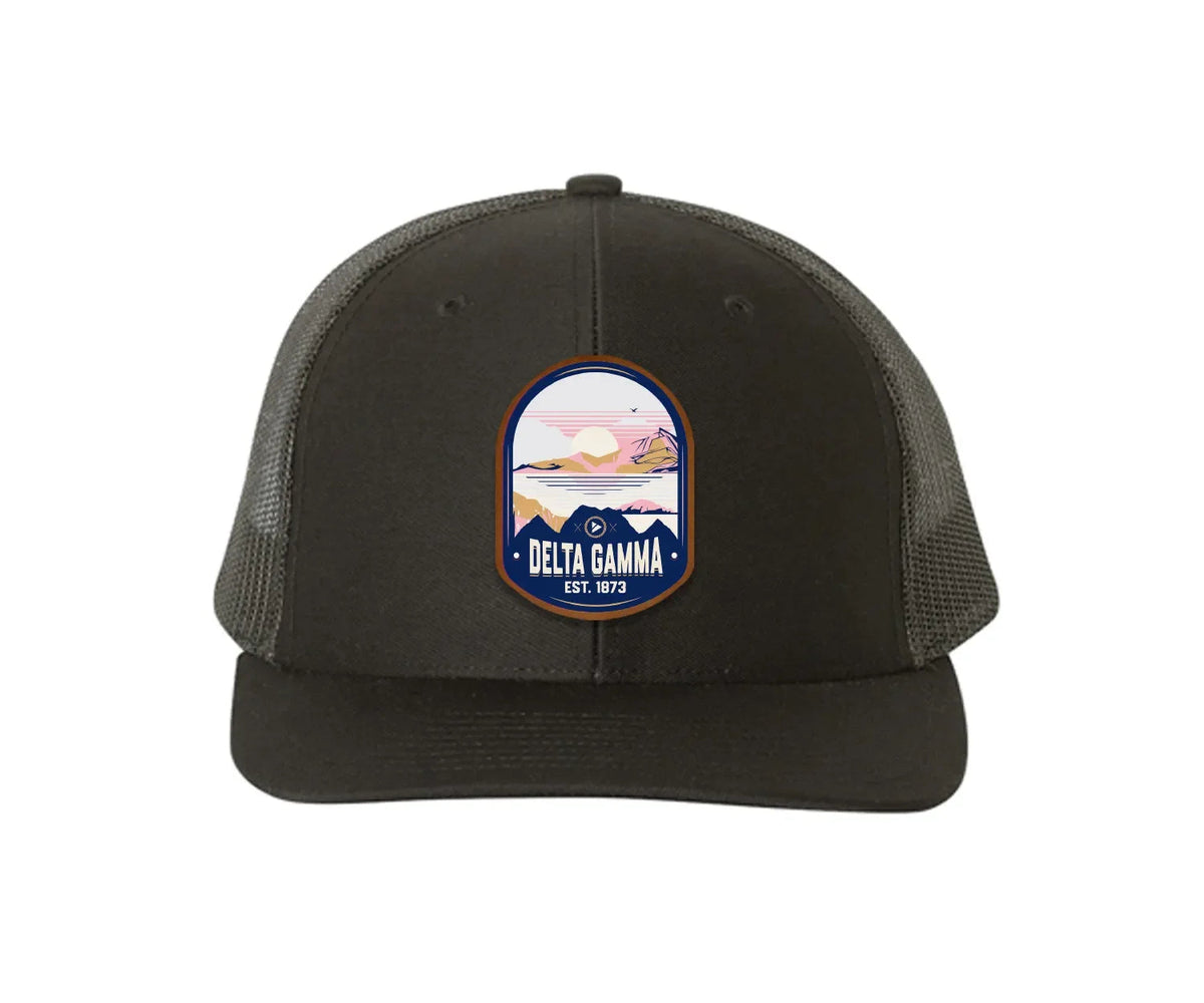 Delta Gamma Richardson 112 UV Print Leatherette Patch Trucker Hat - Ventura