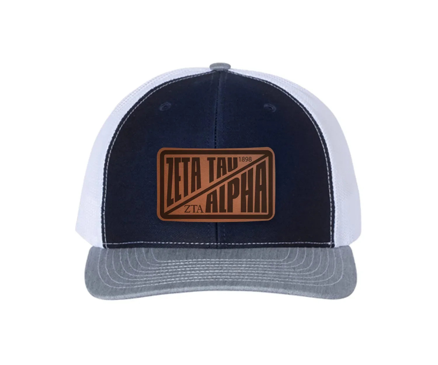 Zeta Tau Alpha Richardson 112 Leatherette Patch Trucker Hat - Divide