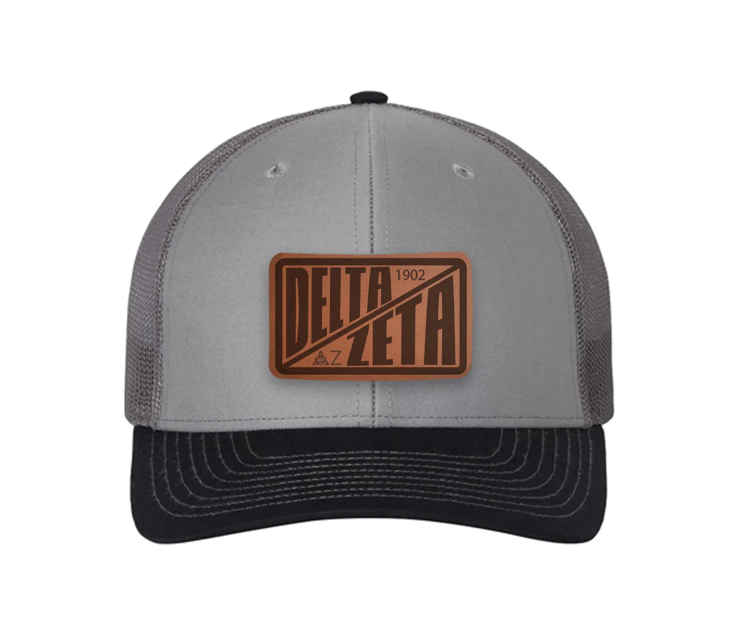 Delta Zeta Richardson 112 Leatherette Patch Trucker Hat - Divide