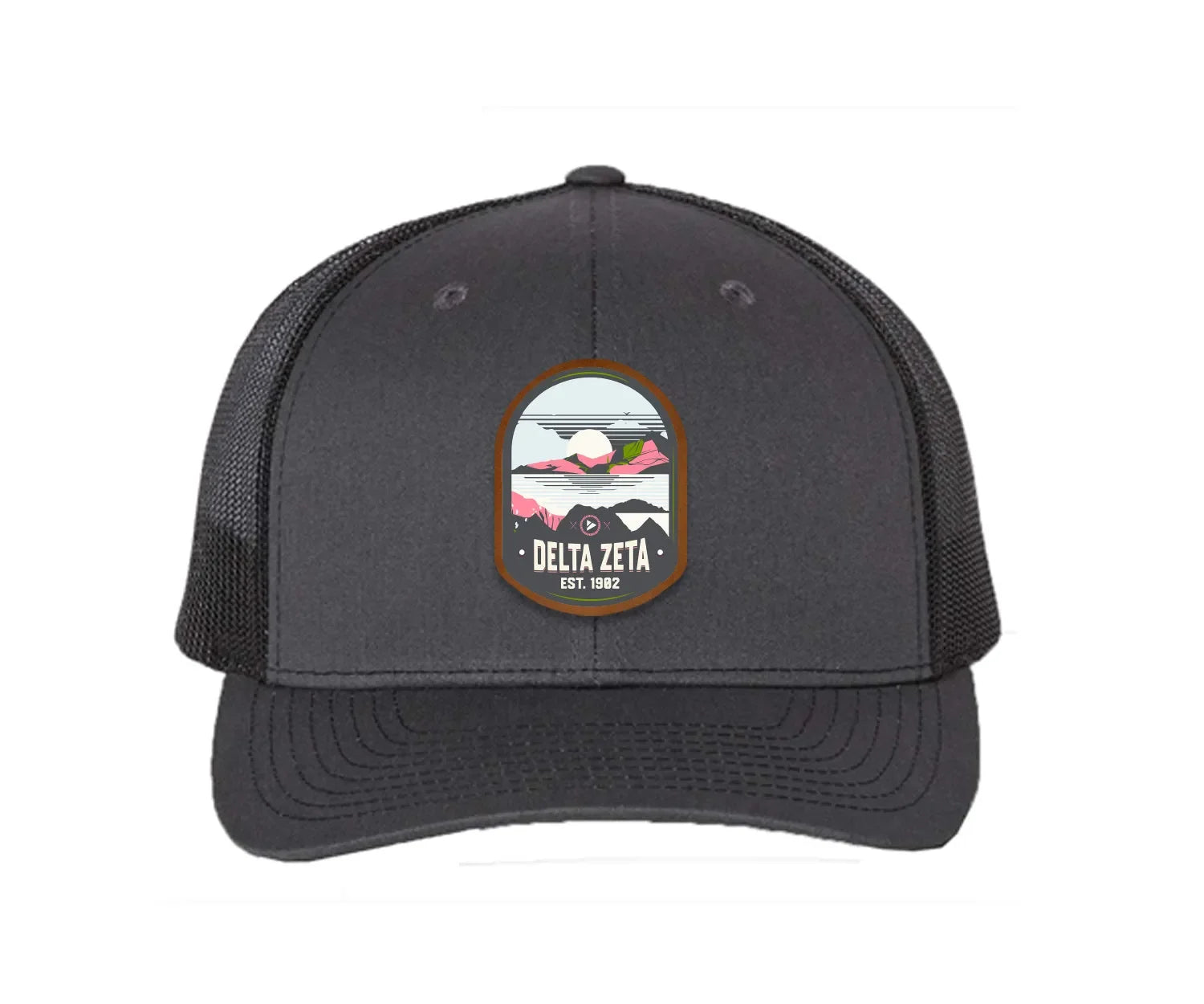 Delta Zeta Richardson 112 UV Print Leatherette Patch Trucker Hat - Ventura