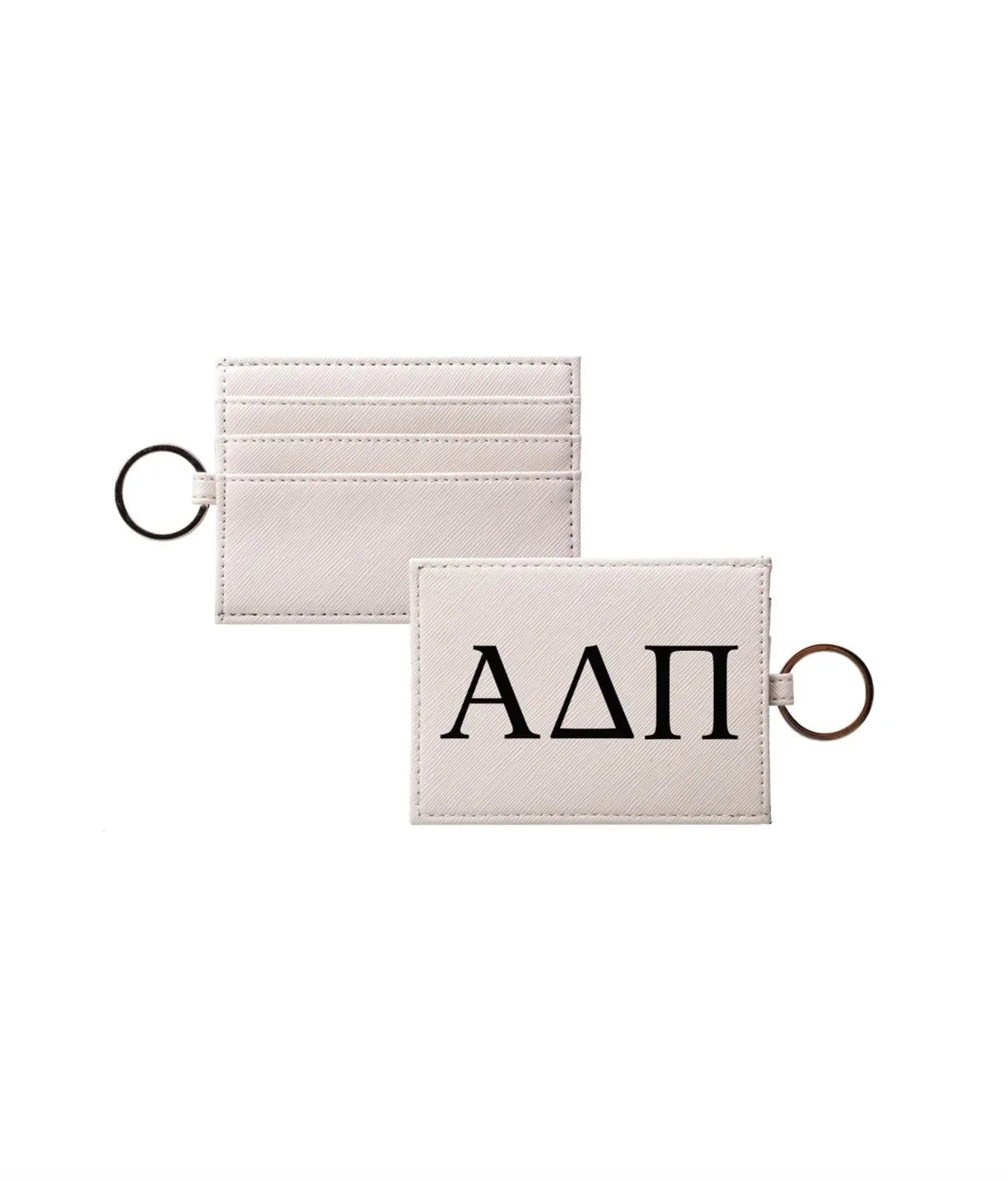 Alpha Delta Pi Vegan Saffiano Leather Keychain Card Holder