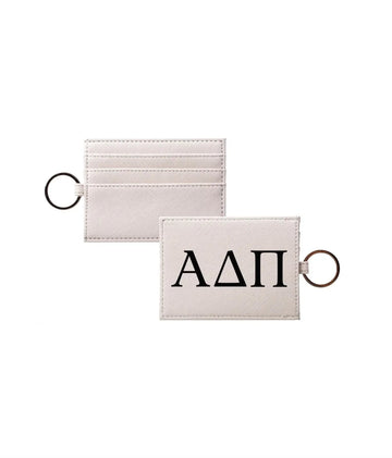 Alpha Delta Pi Vegan Saffiano Leather Keychain Card Holder