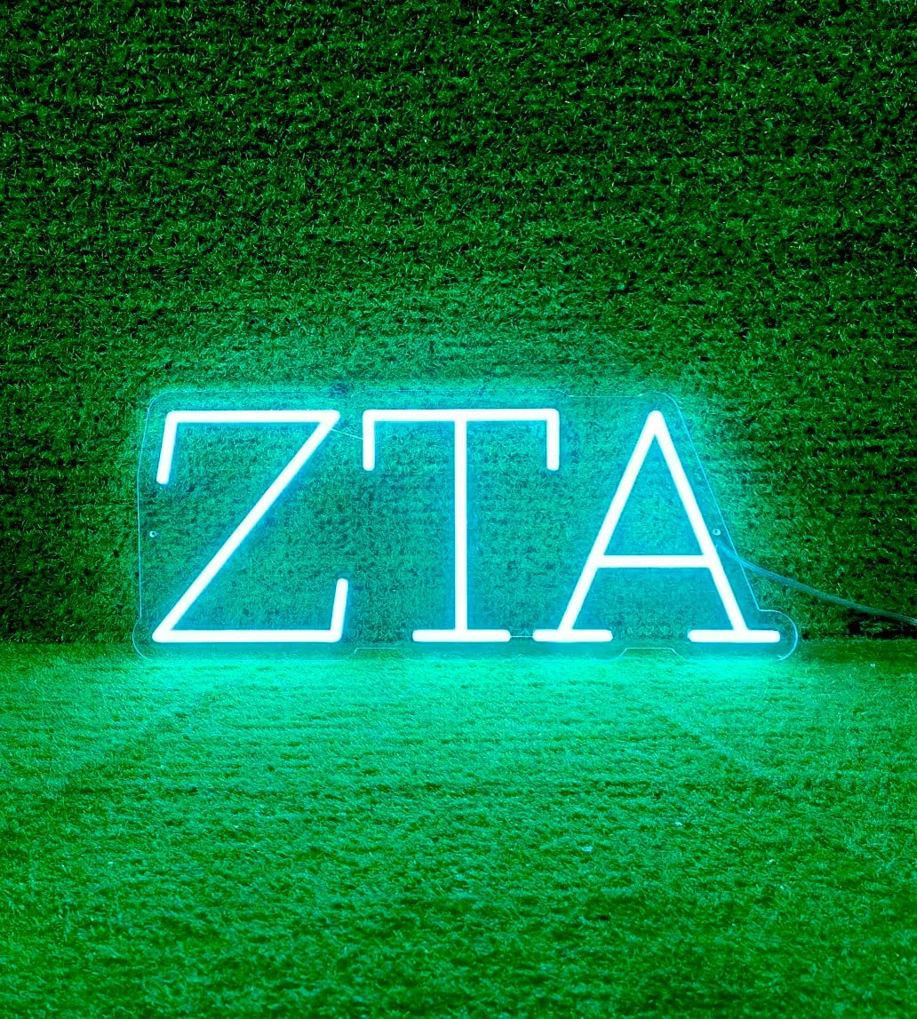 Zeta Tau Alpha Greek Letters LED Neon Sign w/ Dimmer
