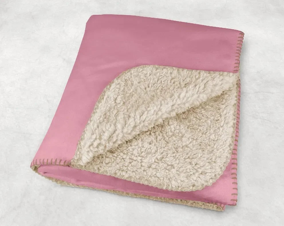 Phi Mu XL 60x80 Sherpa Throw Blanket - Carnation Monogram