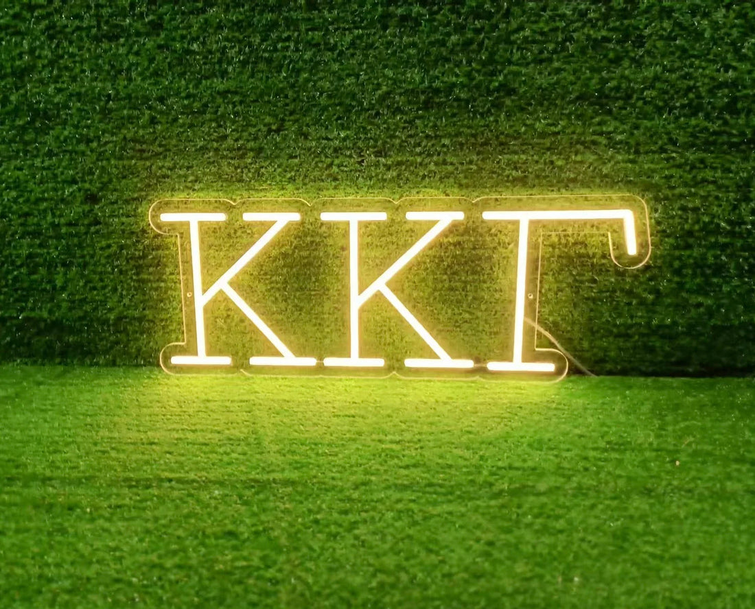 Kappa Kappa Gamma Greek Letters LED Neon Sign w/ Dimmer