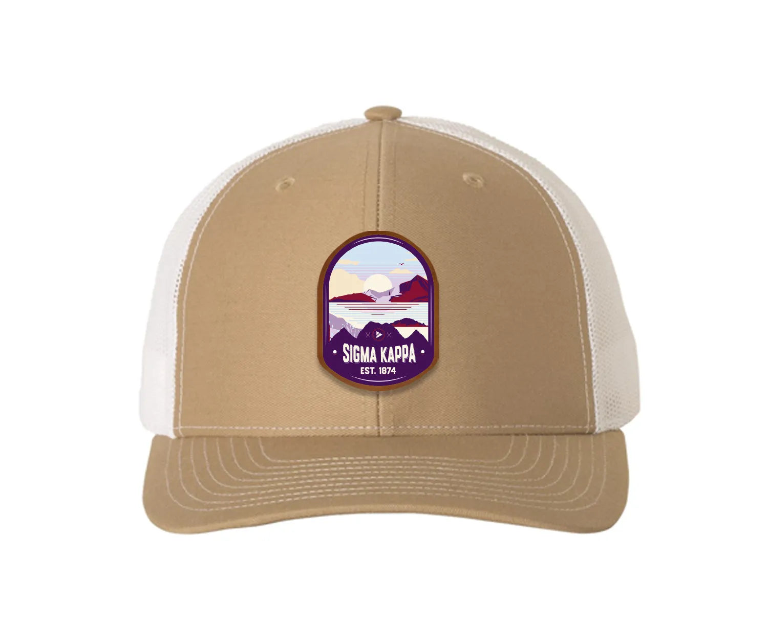 Sigma Kappa Richardson 112 UV Print Leatherette Patch Trucker Hat - Ventura