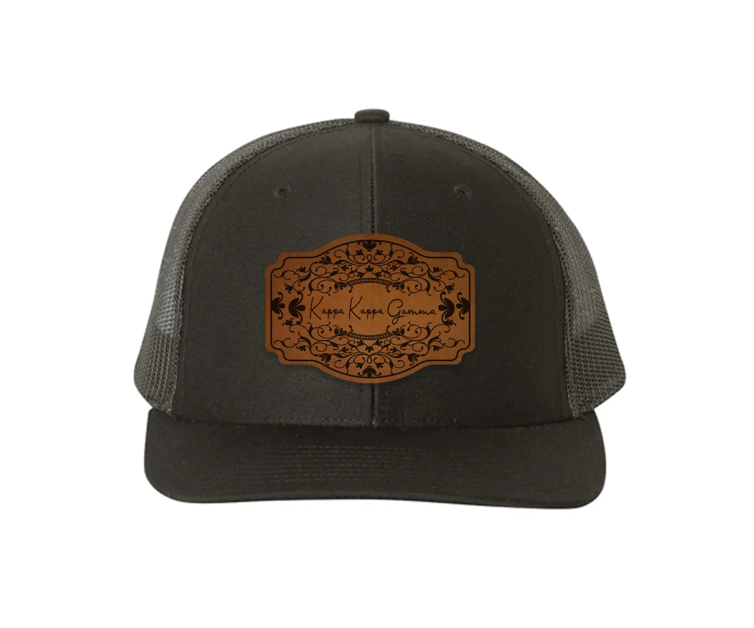 Kappa Kappa Gamma Richardson 112 Leatherette Patch Trucker Hat - Scroll