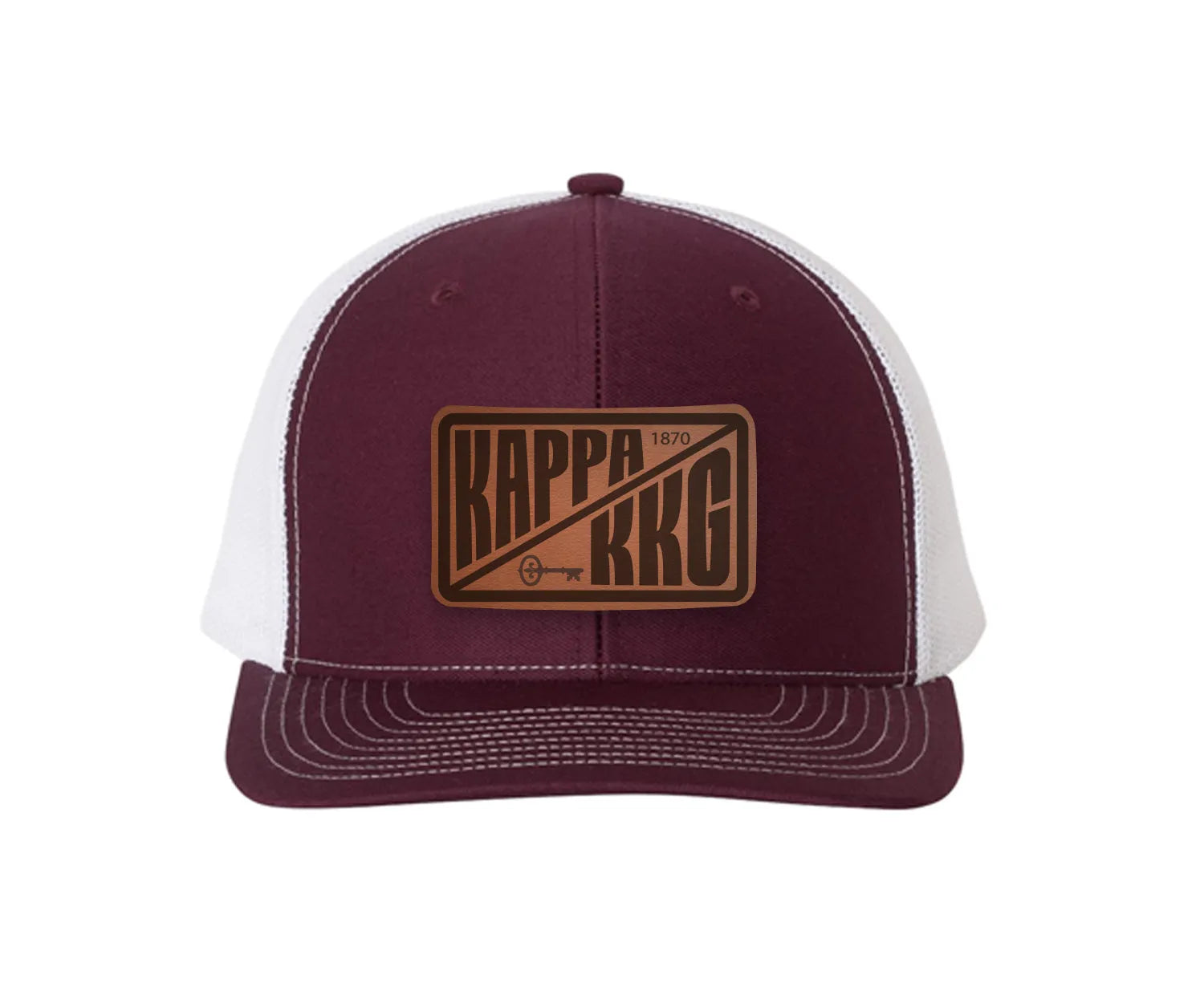 Kappa Kappa Gamma Richardson 112 Leatherette Patch Trucker Hat - Divide