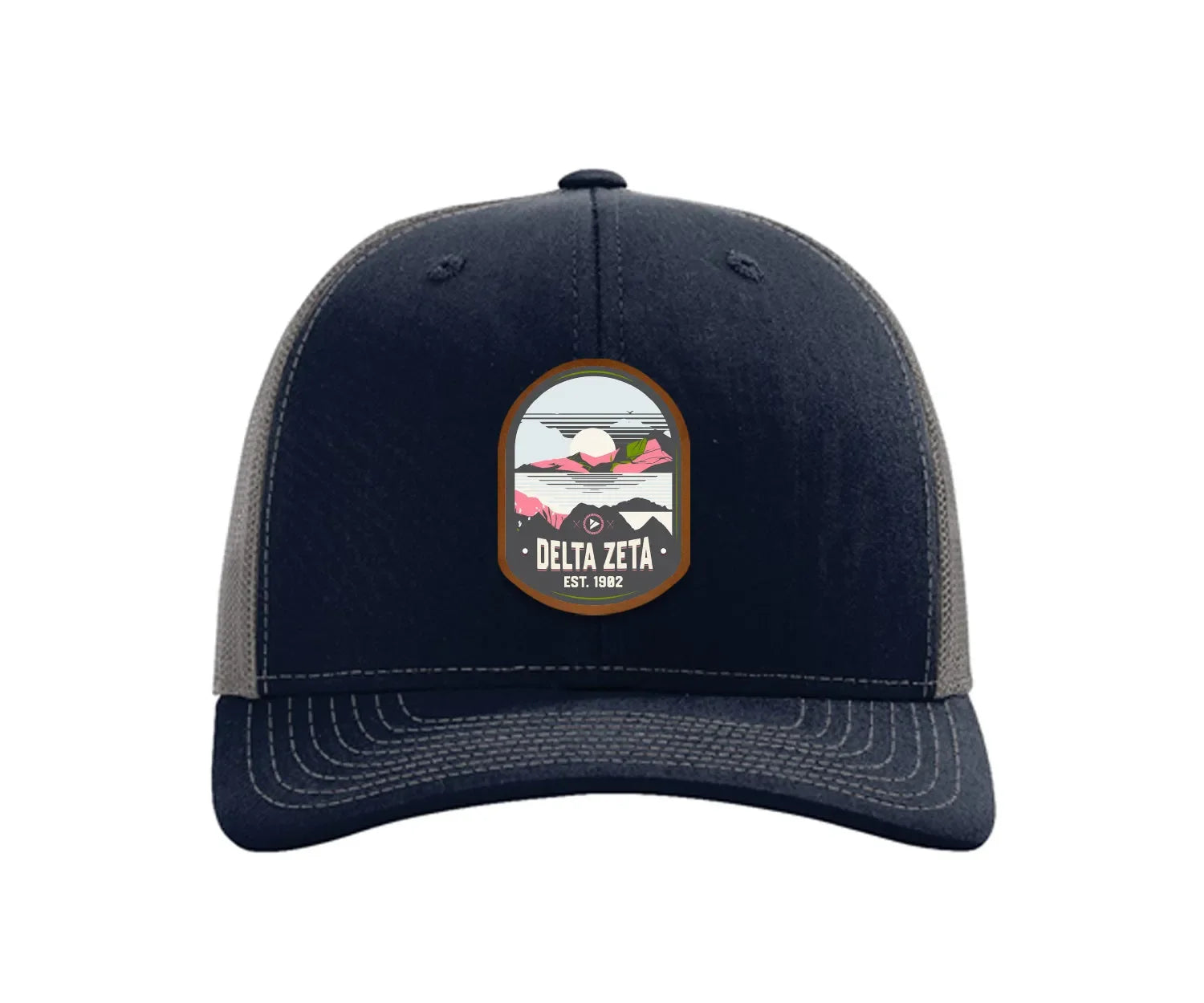 Delta Zeta Richardson 112 UV Print Leatherette Patch Trucker Hat - Ventura