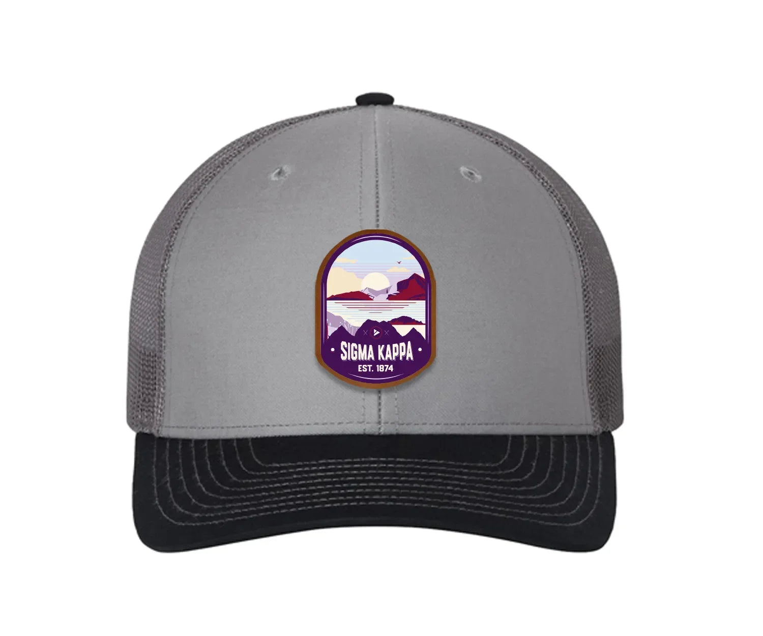 Sigma Kappa Richardson 112 UV Print Leatherette Patch Trucker Hat - Ventura