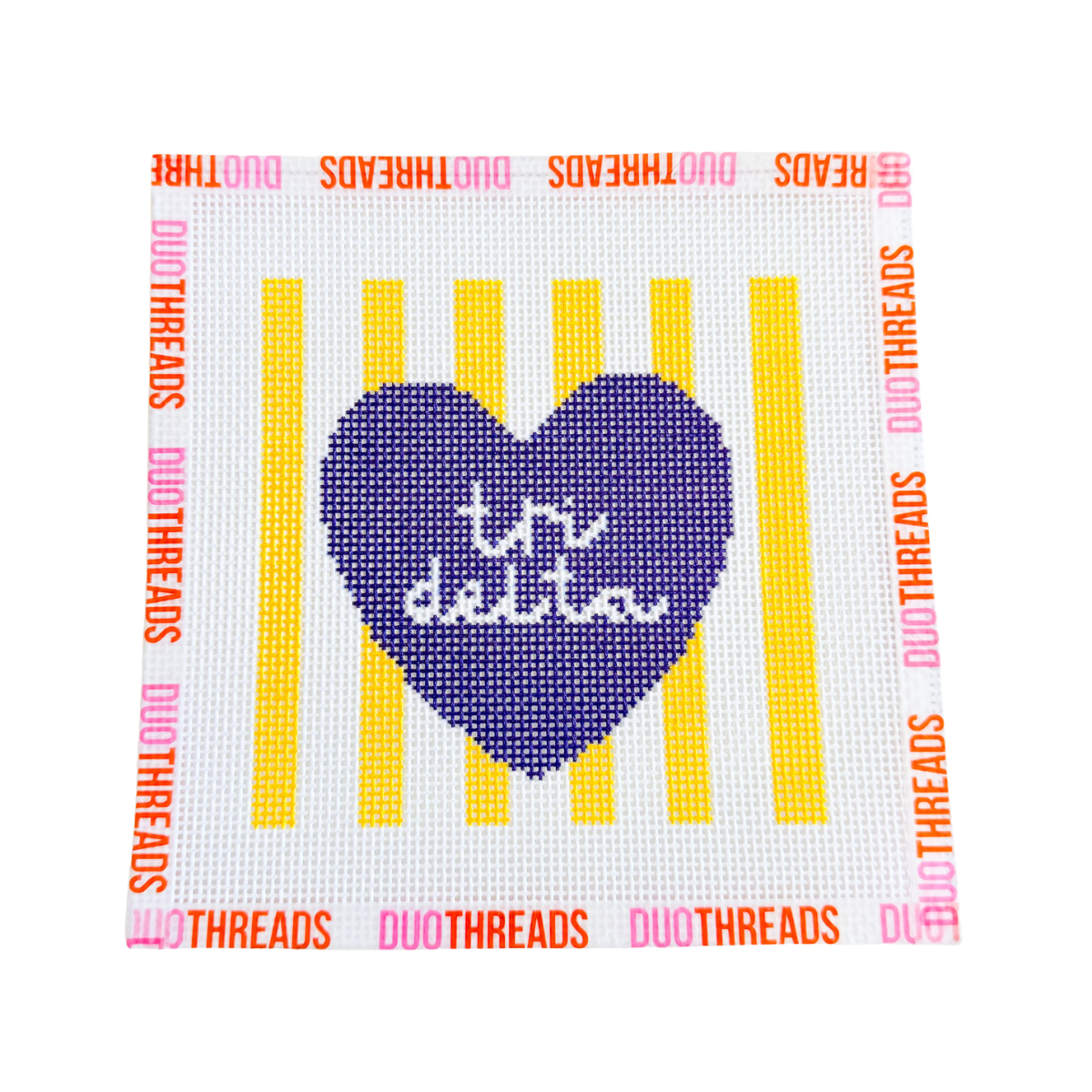 Delta Delta Delta Sorority Heart Needlepoint Canvas