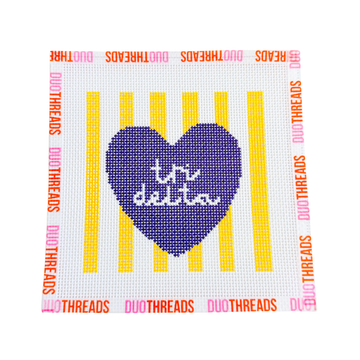 Delta Delta Delta Sorority Heart Needlepoint Canvas