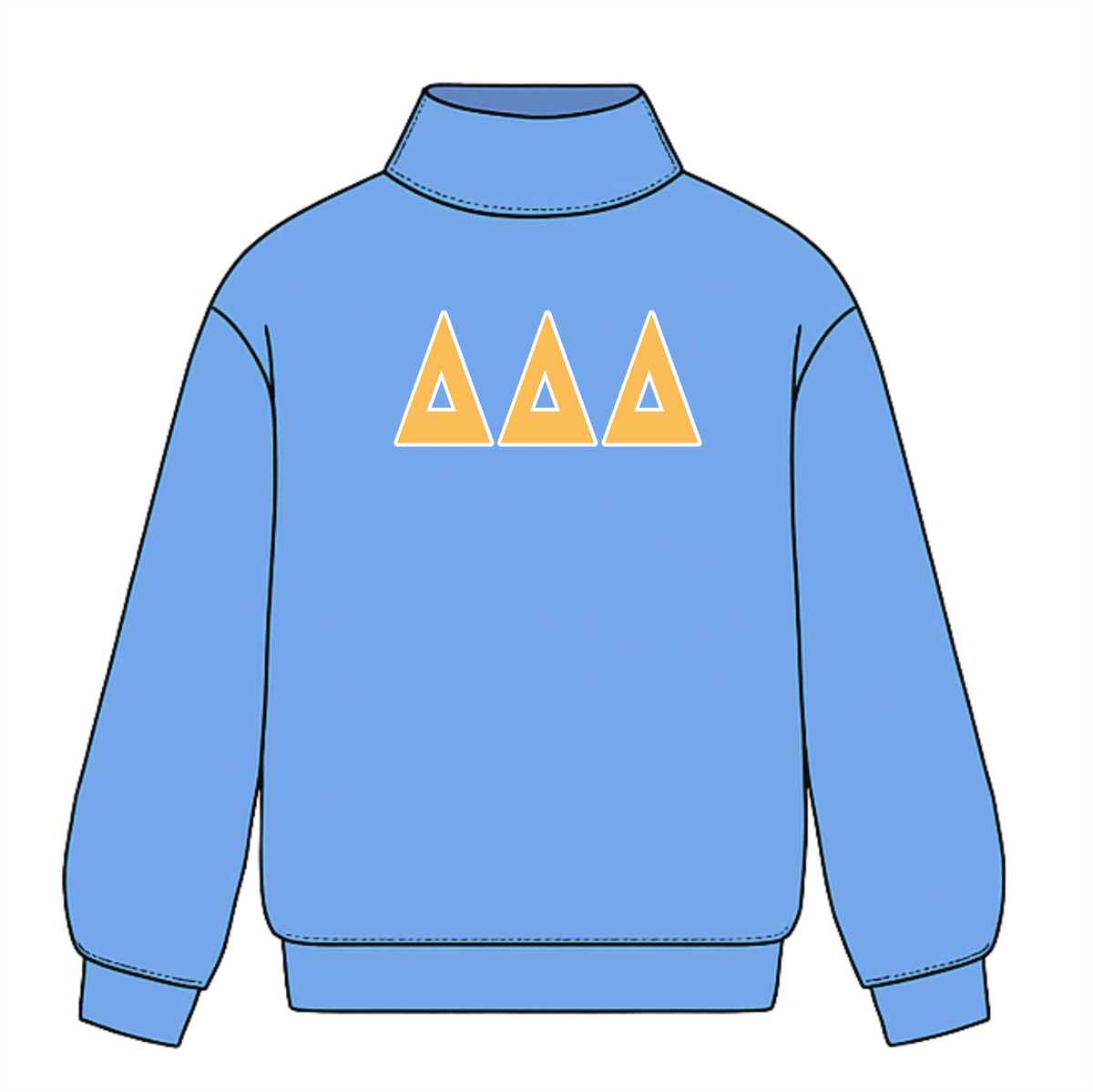 Classic Twill Sorority Embroidered Mock Neck