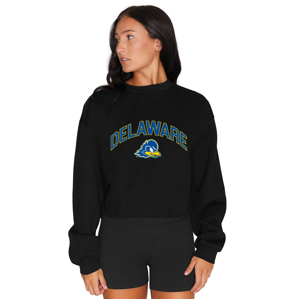 Delaware Blue Hens Black Crewneck