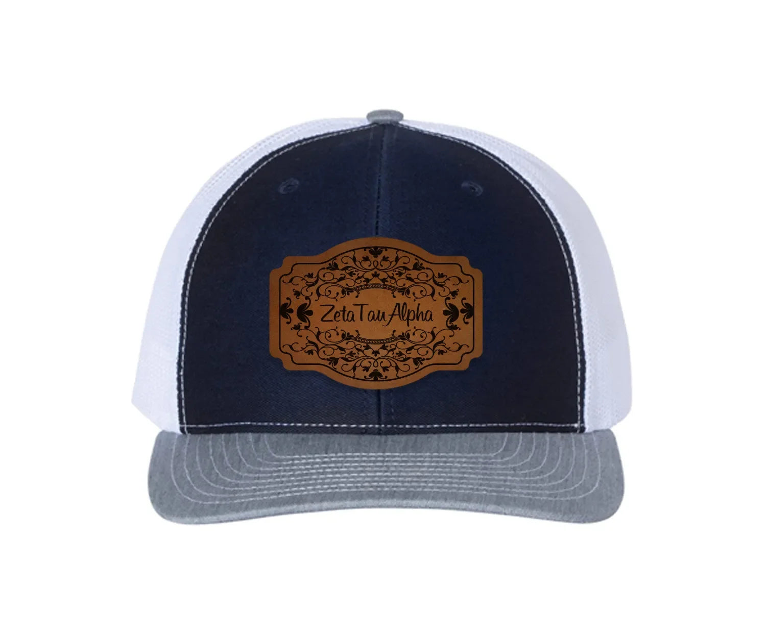 Zeta Tau Alpha Richardson 112 Leatherette Patch Trucker Hat - Scroll