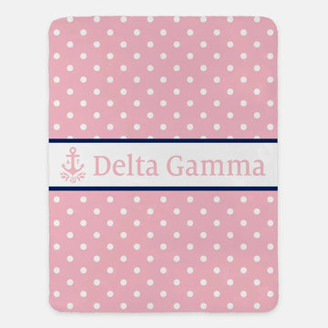 Delta Gamma XL 60x80 Sherpa Throw Blanket - Polka Dot