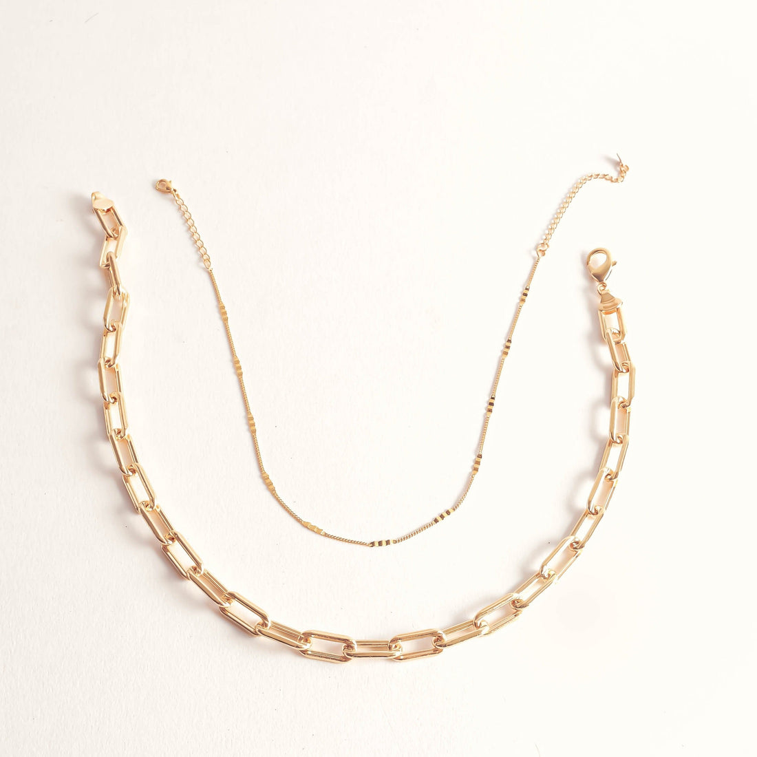 Views & Co. Long Chunky Link Choker Necklace Set