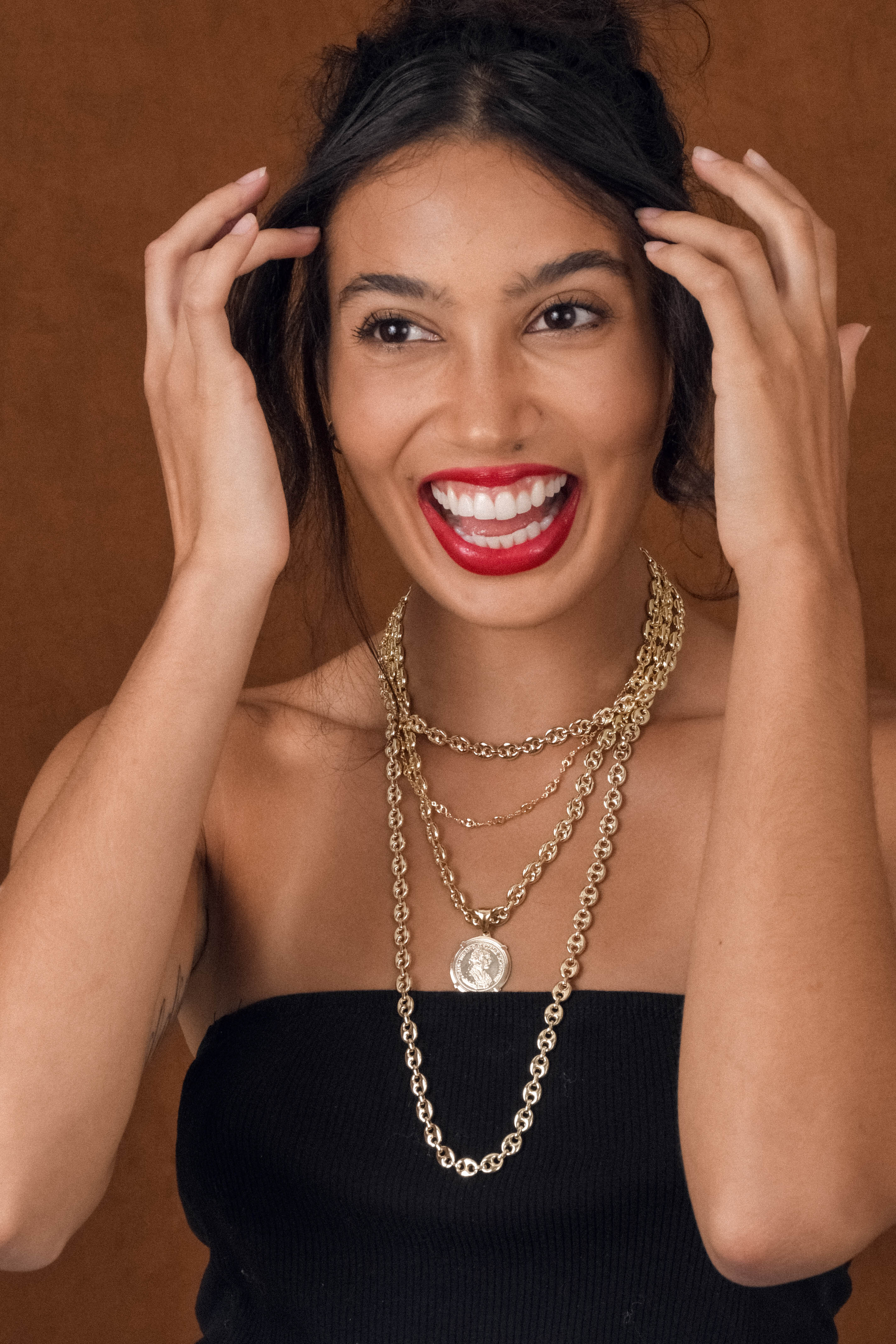 Views & Co. Gold Goddess Necklace Set