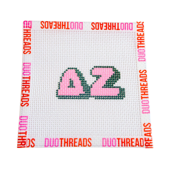 Delta Zeta Sorority Bubble Letter Needlepoint Canvas