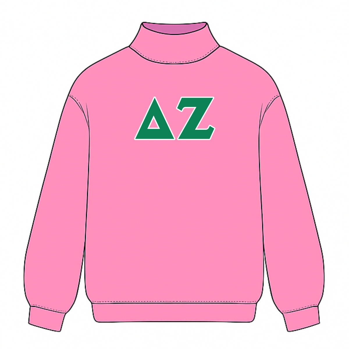 Classic Twill Sorority Embroidered Mock Neck
