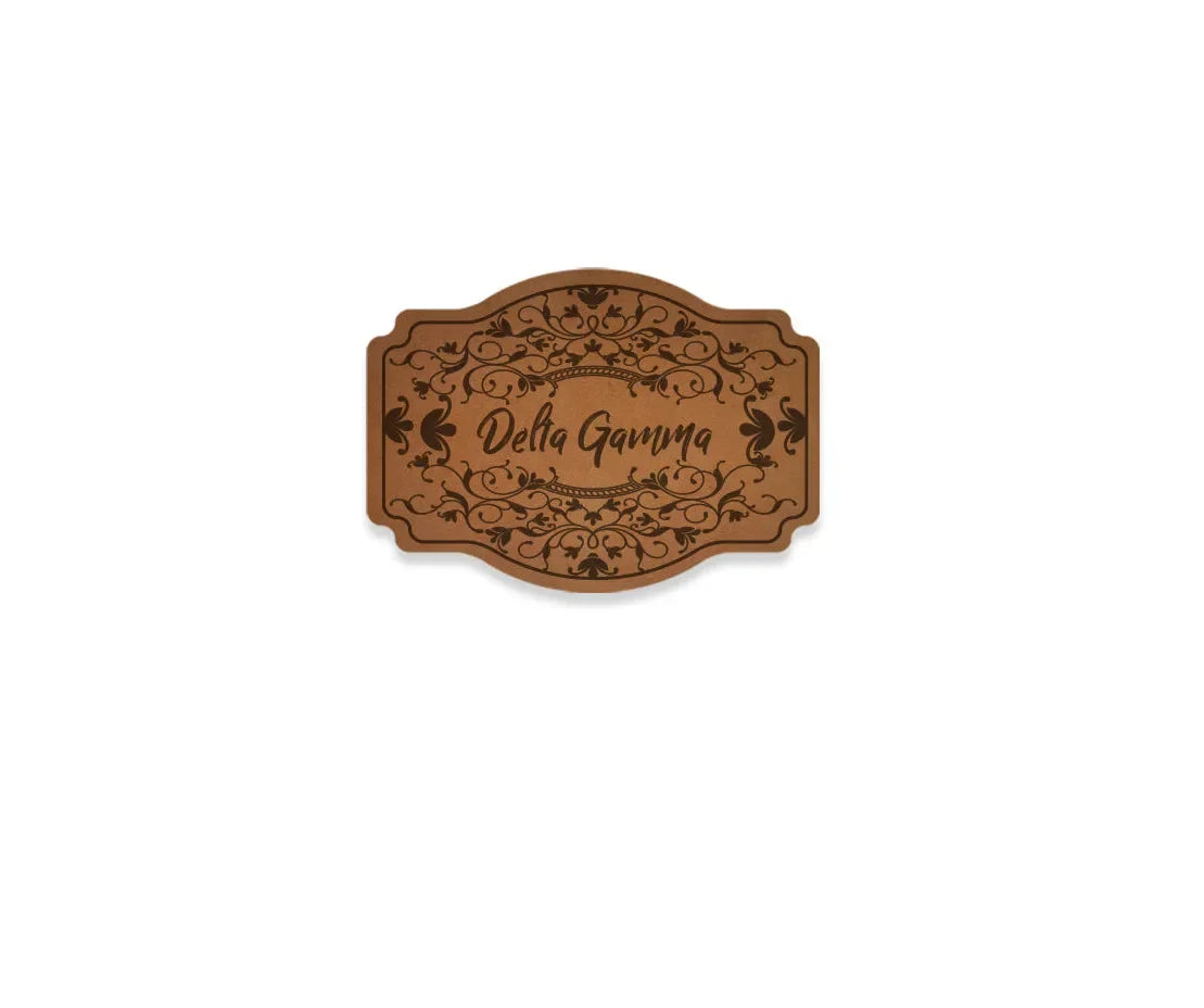 Delta Gamma Richardson 112 Leatherette Patch Trucker Hat - Scroll