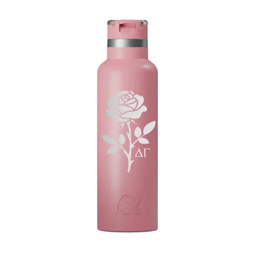 Delta Gamma RTIC 20 oz Ceramic Lined Water Bottle Tumbler - Rose