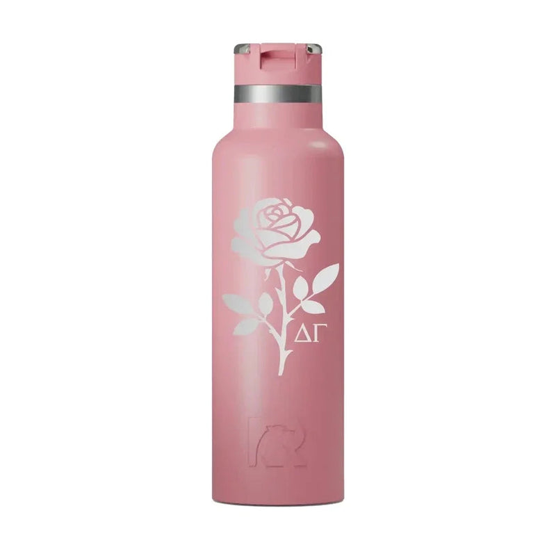 Delta Gamma RTIC 20 oz Ceramic Lined Water Bottle Tumbler - Rose
