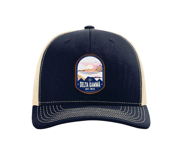 Delta Gamma Richardson 112 UV Print Leatherette Patch Trucker Hat - Ventura