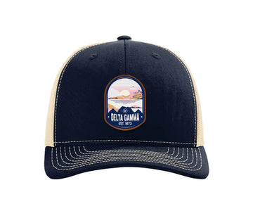 Delta Gamma Richardson 112 UV Print Leatherette Patch Trucker Hat - Ventura