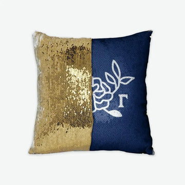 Delta Gamma Sequin Pillow Cover - Flower Icon