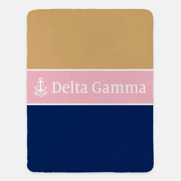 Delta Gamma XL 60x80 Sherpa Throw Blanket - Color Block
