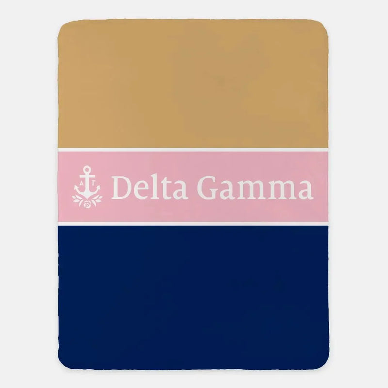 Delta Gamma XL 60x80 Sherpa Throw Blanket - Color Block