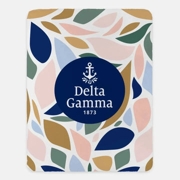 Delta Gamma XL 60x80 Sherpa Throw Blanket - Flat Leaves