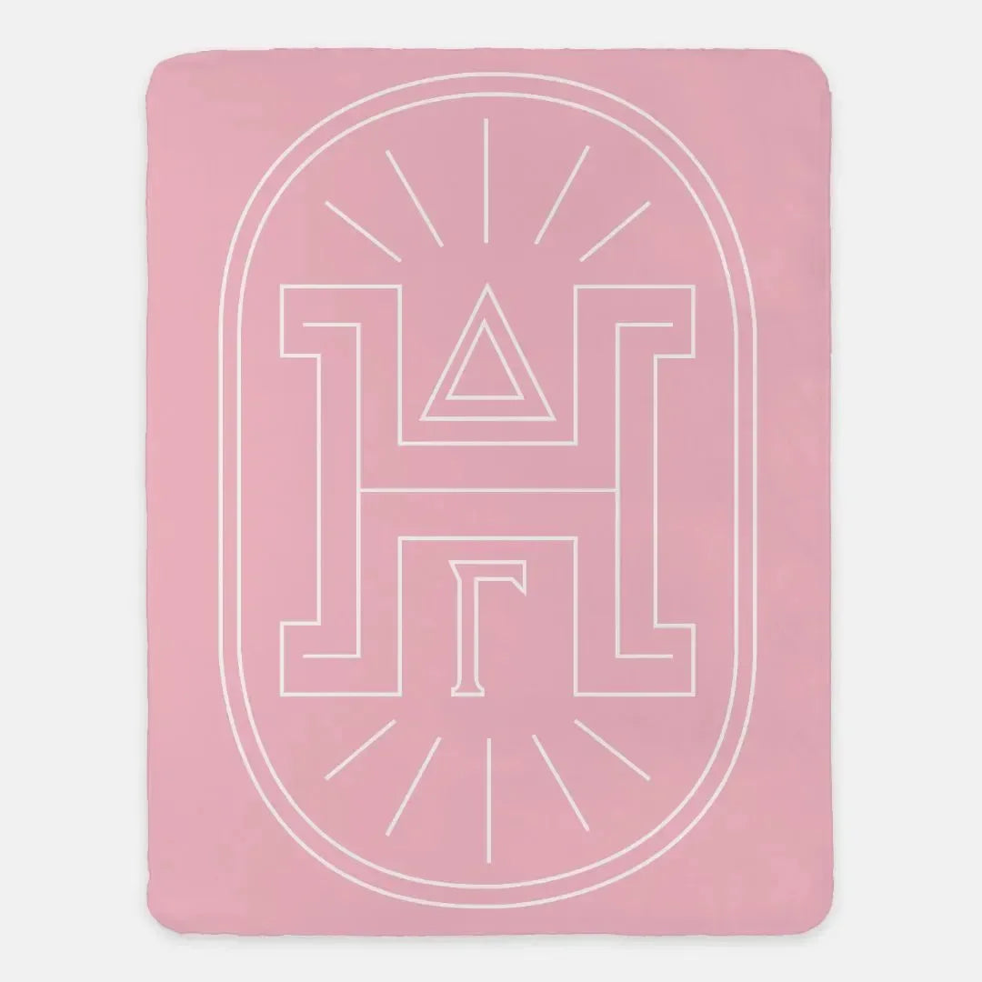Delta Gamma XL 60x80 Sherpa Throw Blanket - Traditional Badge